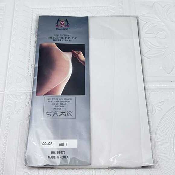 Control Top Support Pantyhose One Size WHITE Nylon Lycra Dressy VINTAGE NEW - Picture 2 of 3